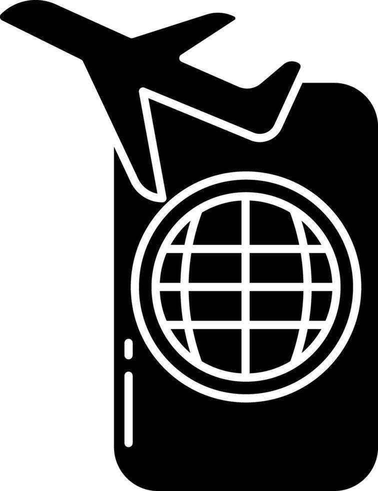 parachute solid glyph illustration vector