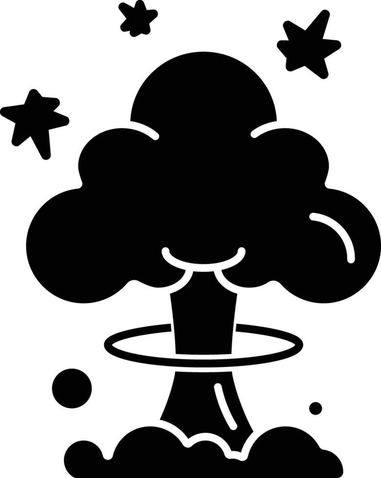 Explosion solid glyph illustration vector