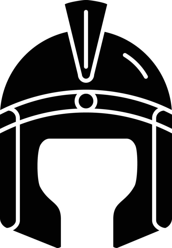 Greek helmet solid glyph illustration vector