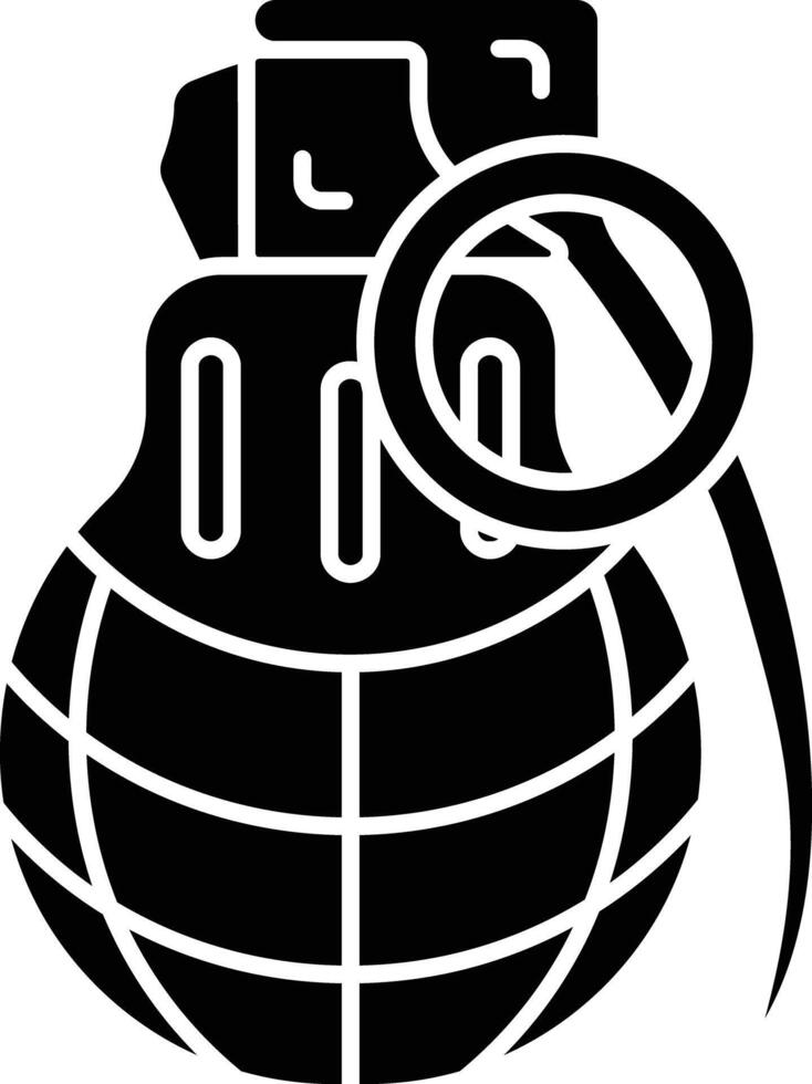 Grenade solid glyph illustration vector
