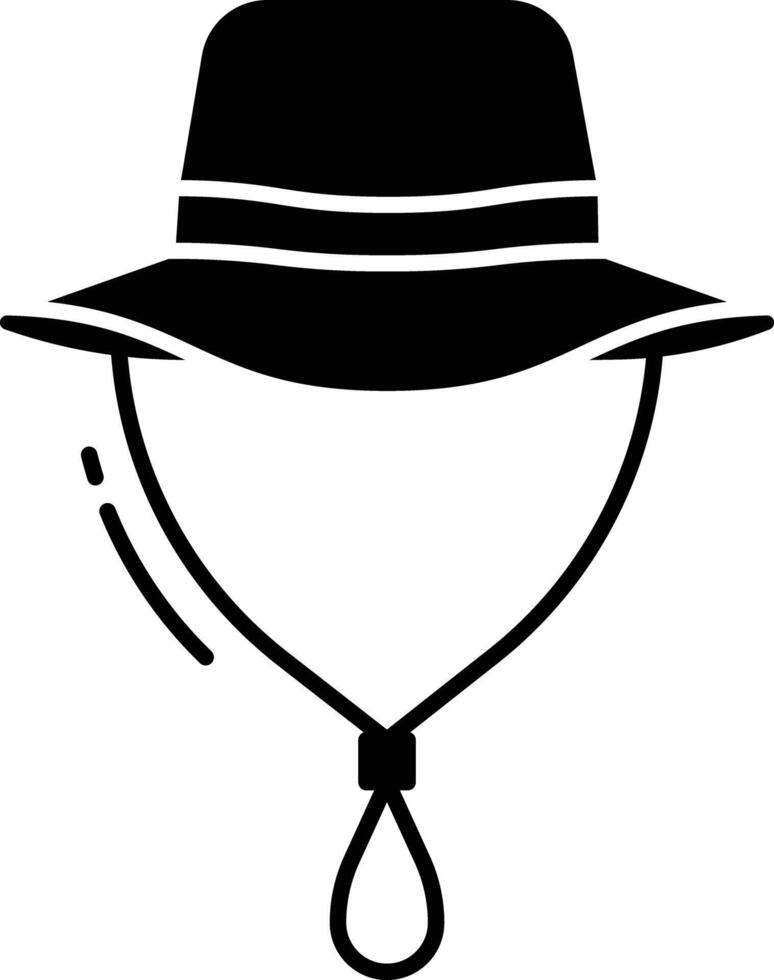 Sun hat solid glyph illustration vector