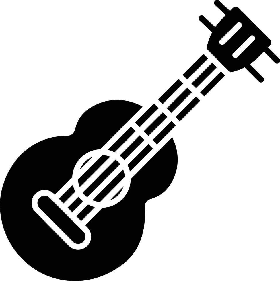 Ukulele solid glyph illustration vector