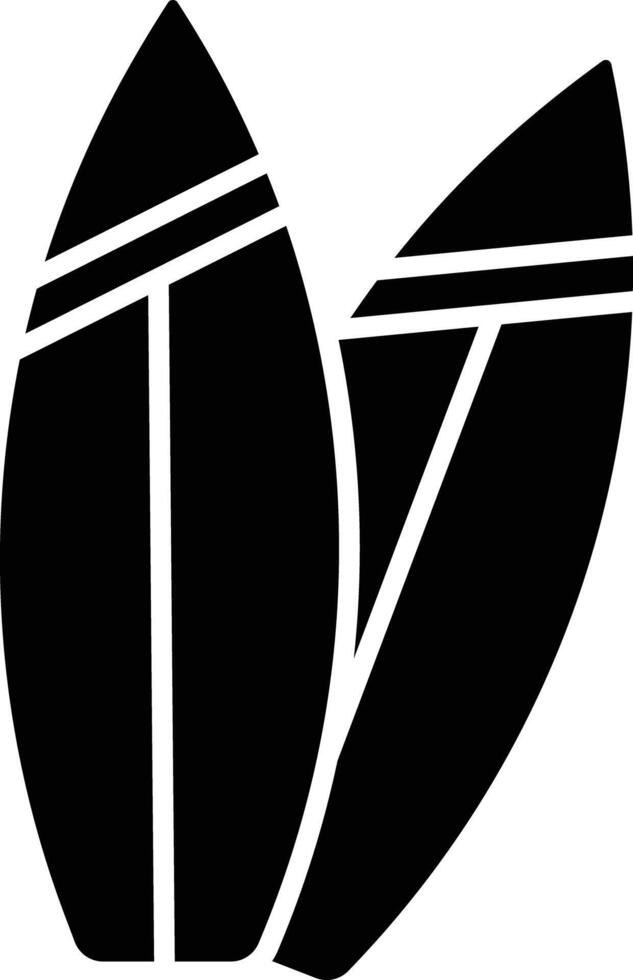 Surfing board solid glyph illustration vector