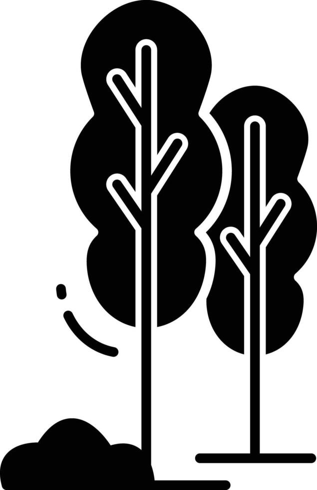 Tree solid glyph illustration vector