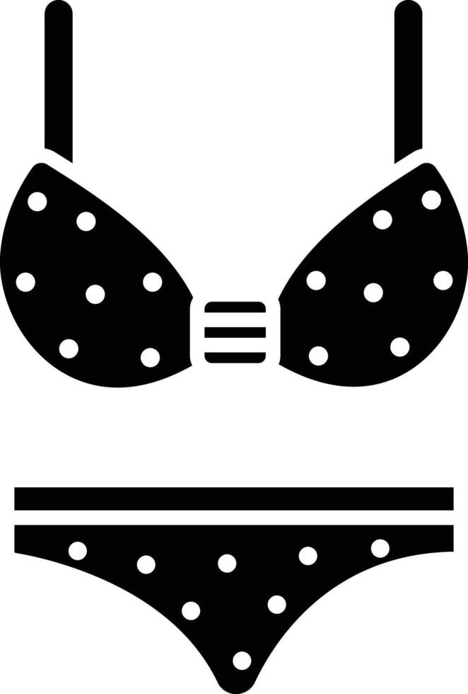 Bikini solid glyph illustration vector