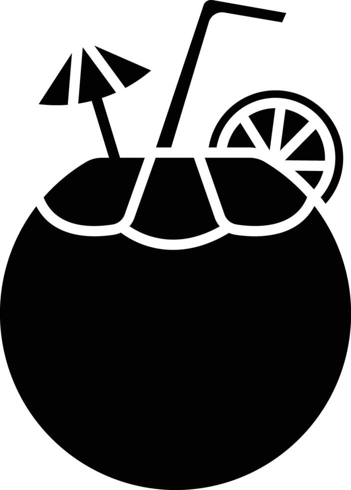 Tender coconut solid glyph illustration vector