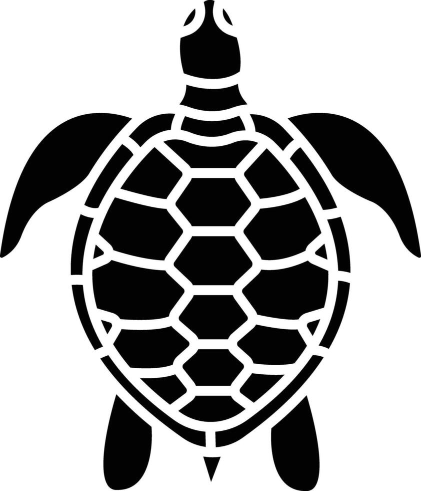 Turtle solid glyph illustration vector