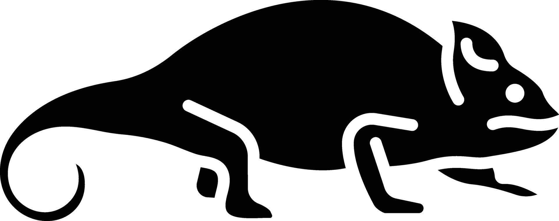 Chameleon solid glyph illustration vector