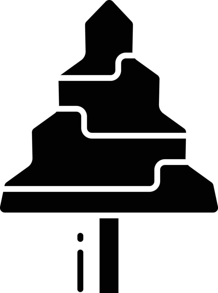 Tree solid glyph illustration vector