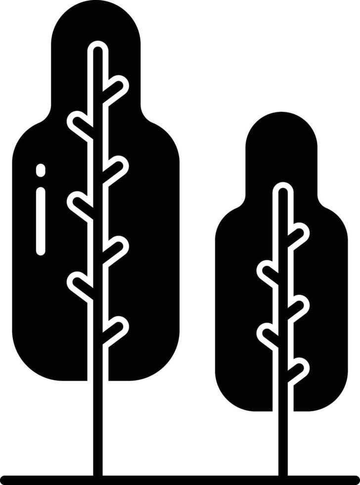 Tree solid glyph illustration vector