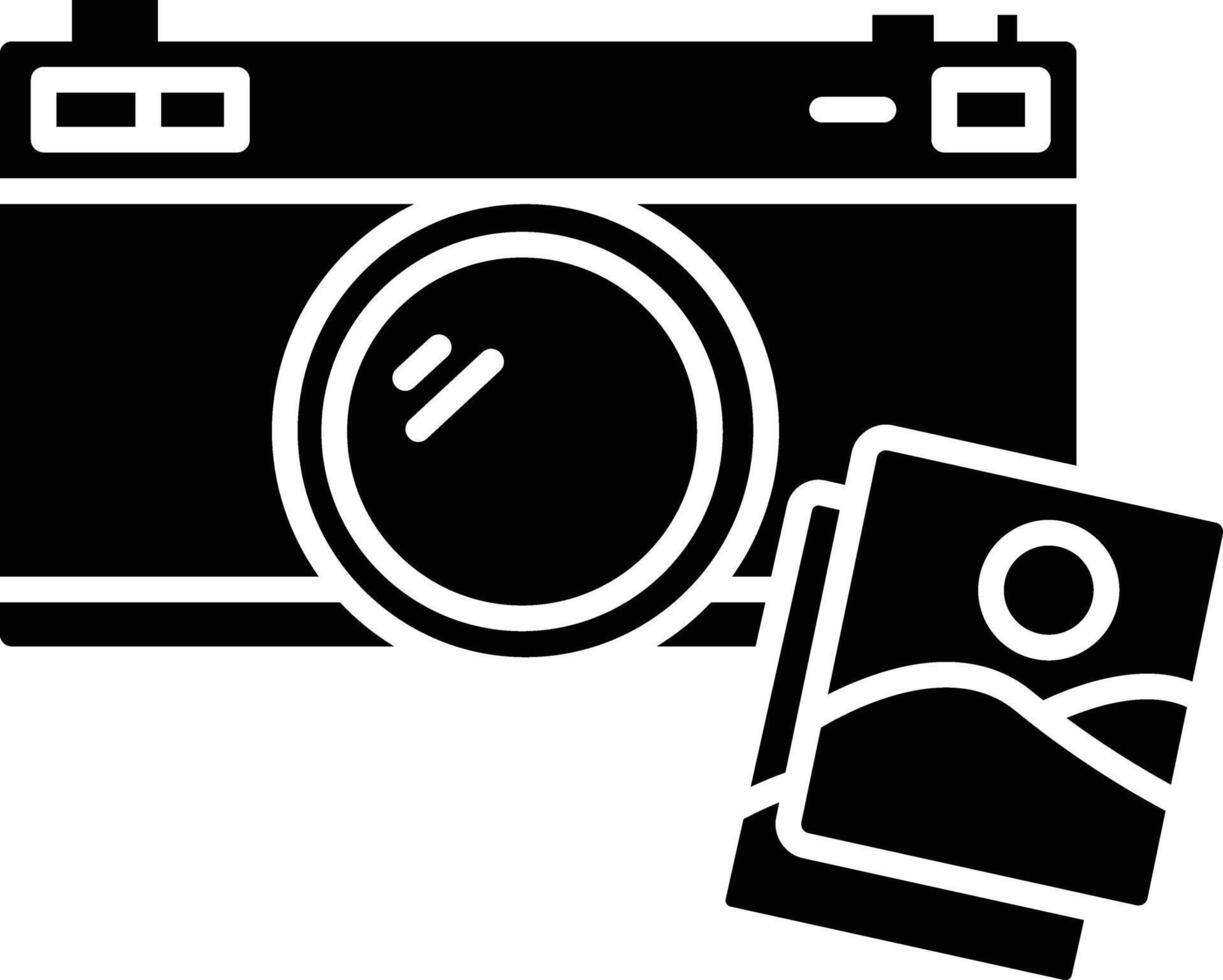 Camera solid glyph illustration vector