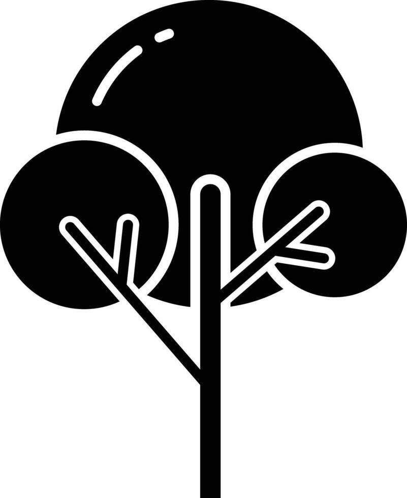 Tree solid glyph illustration vector