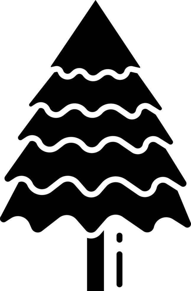 Pine Tree solid glyph illustration vector