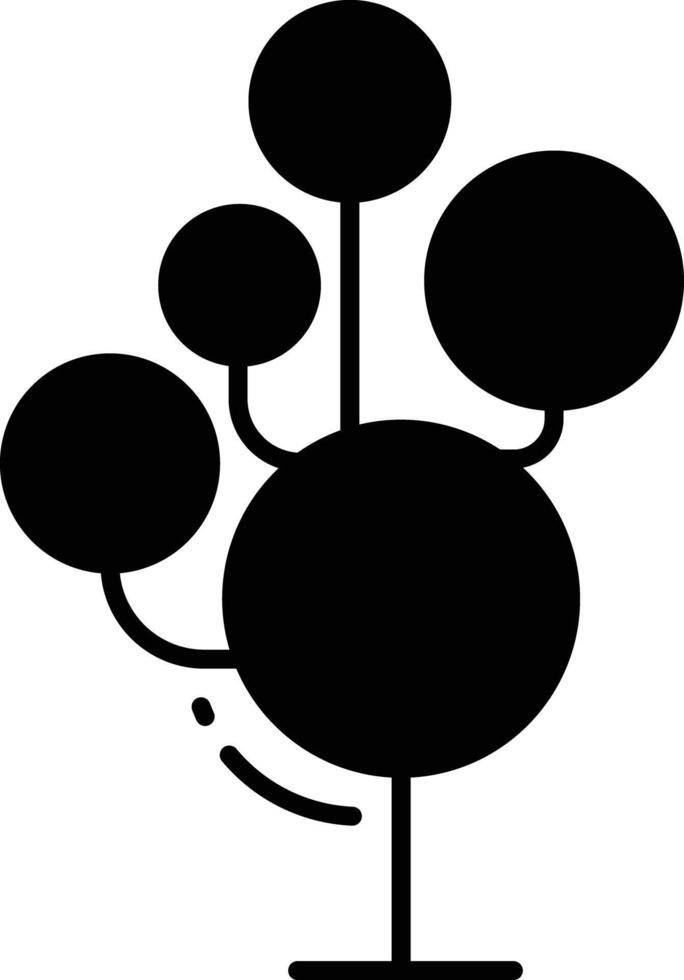 Tree solid glyph illustration vector