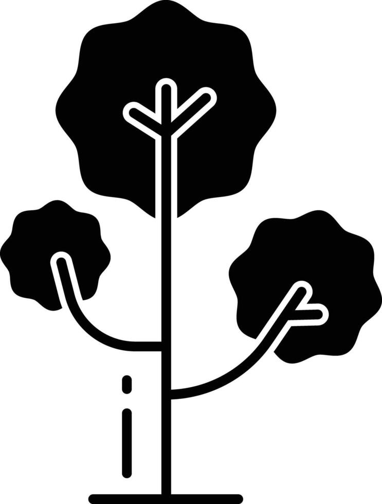 Tree solid glyph illustration vector