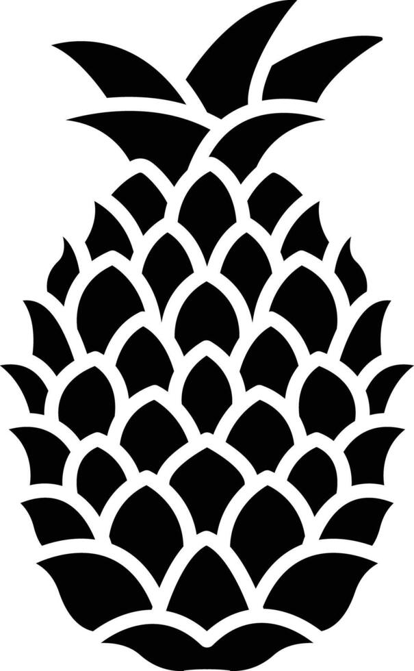 Pinaple solid glyph illustration vector
