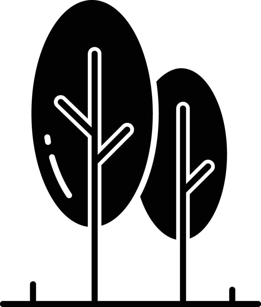 Tree solid glyph illustration vector
