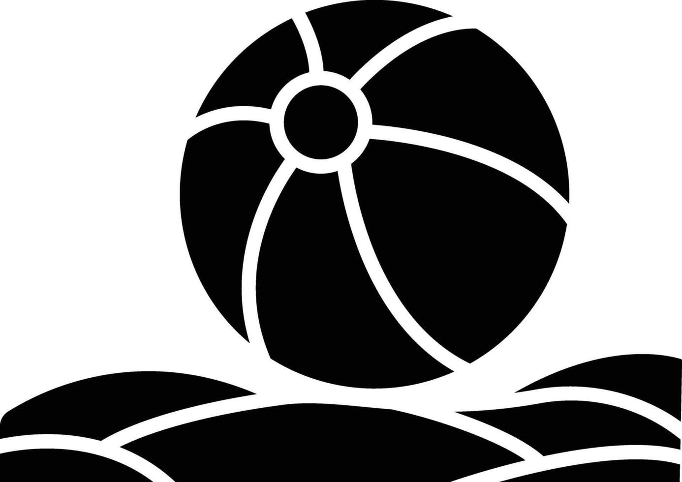Beach ball solid glyph illustration vector