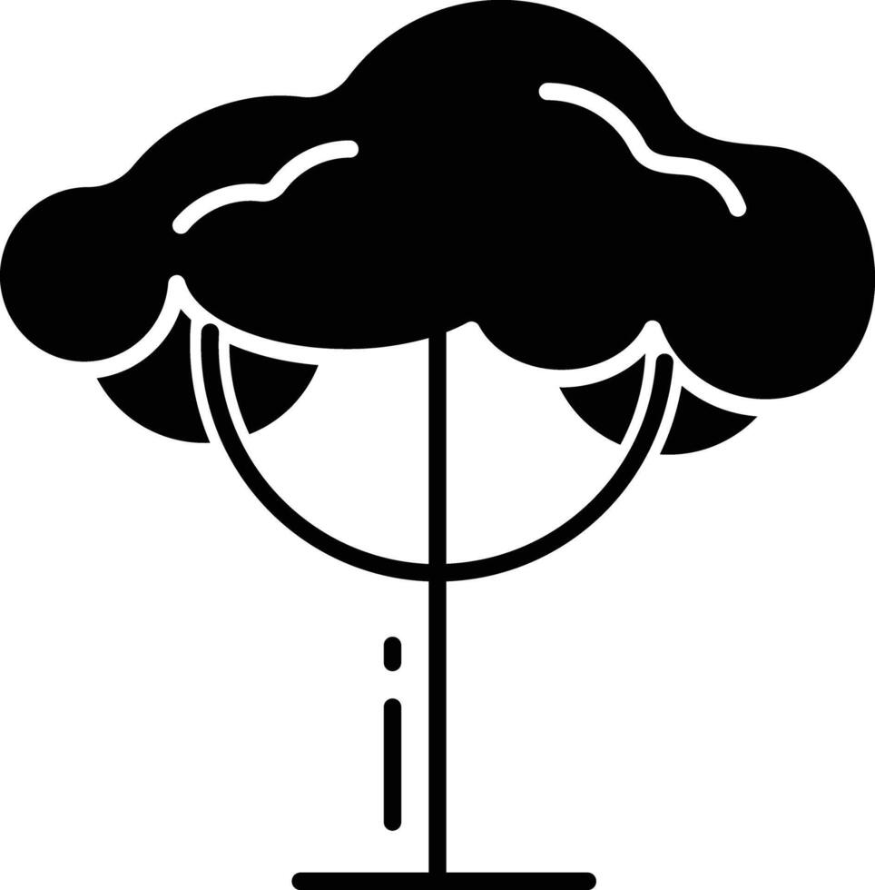 Tree solid glyph illustration vector