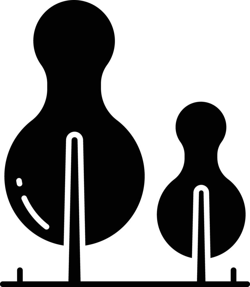 Cypress tree solid glyph illustration vector
