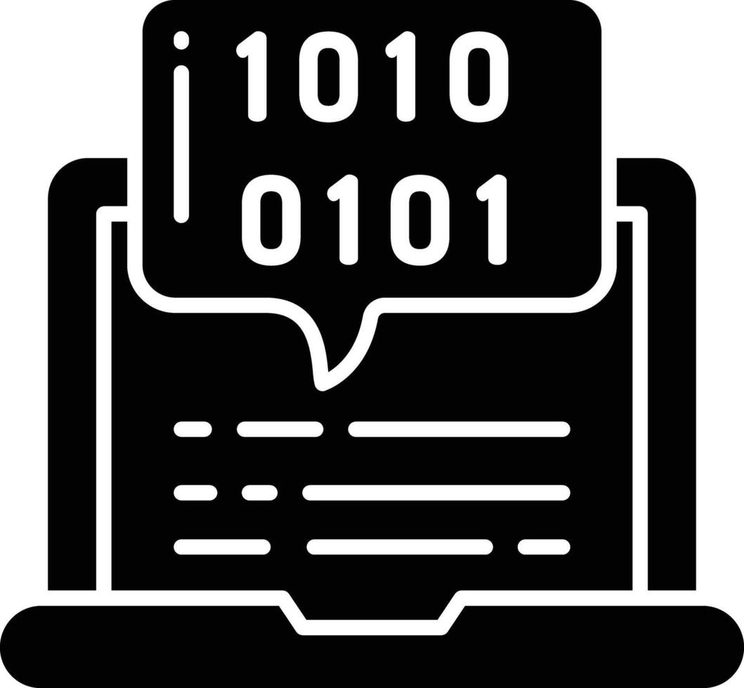Coding solid glyph illustration vector