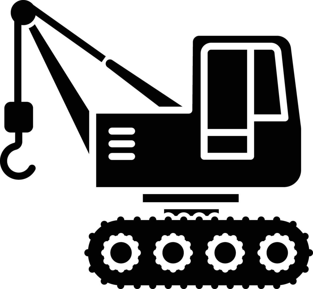 Crane solid glyph illustration vector
