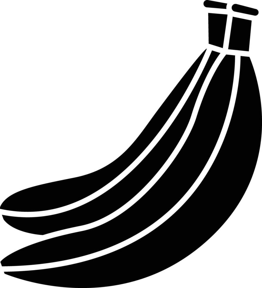 Raw Banana solid glyph illustration vector