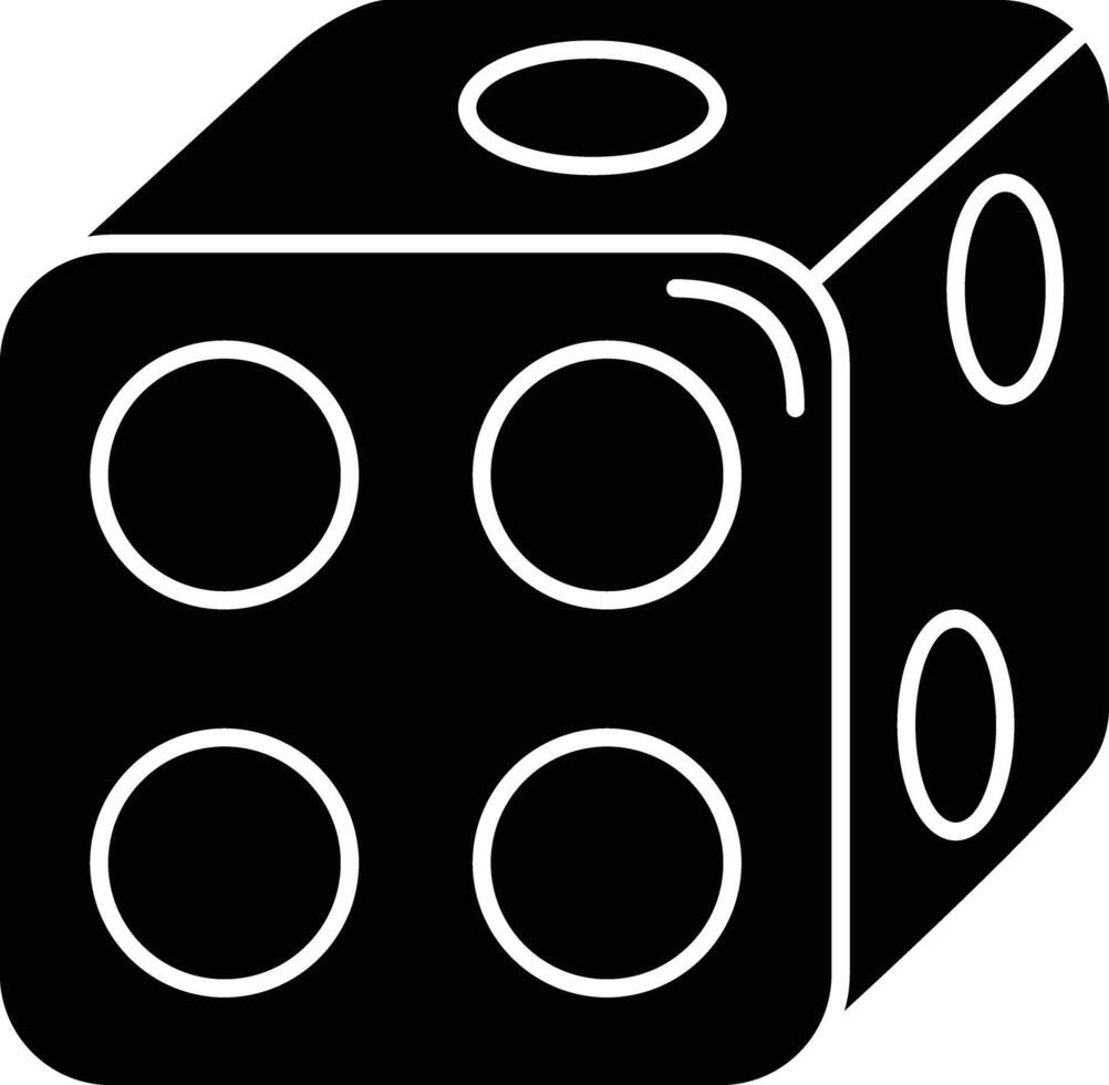Dice solid glyph illustration vector