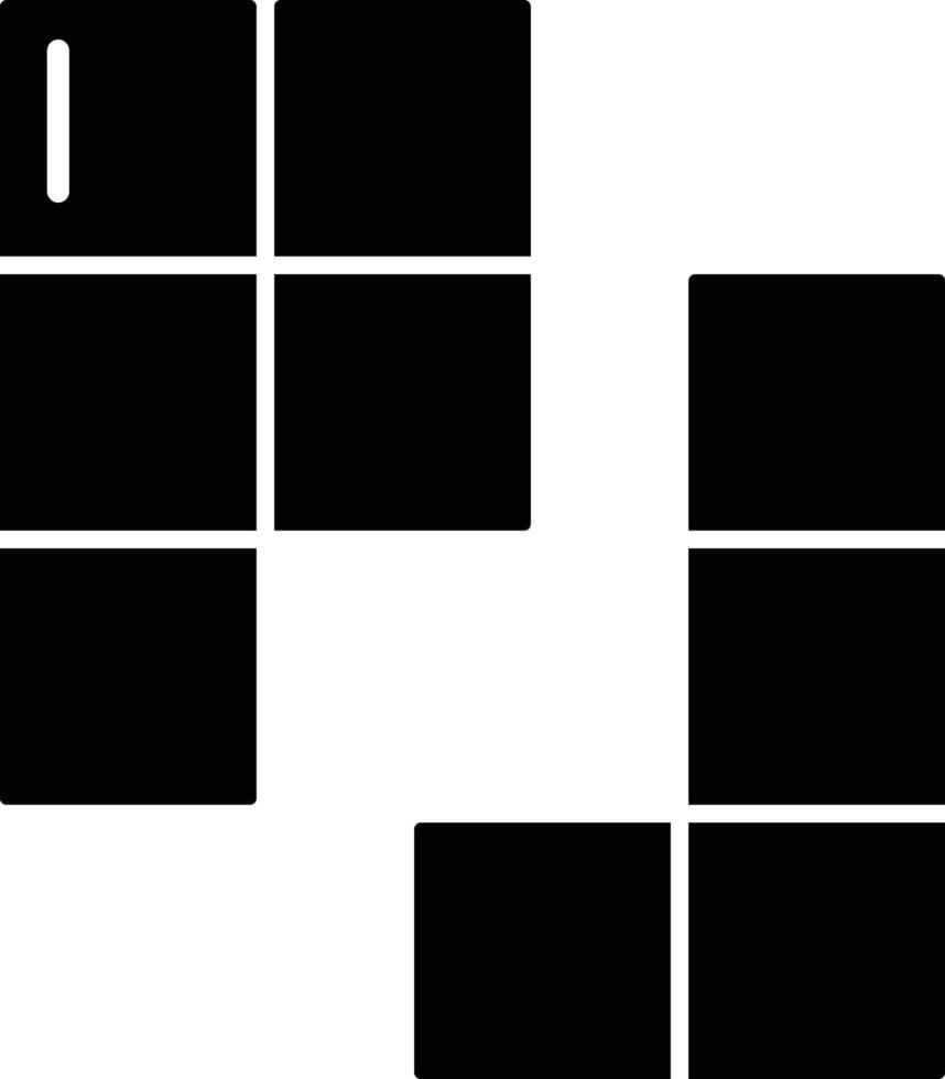 Tetris solid glyph illustration vector