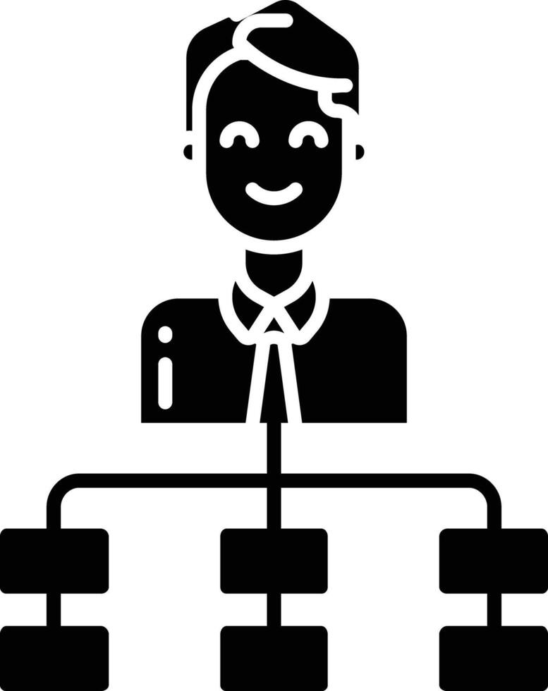 user flow solid glyph illustration vector
