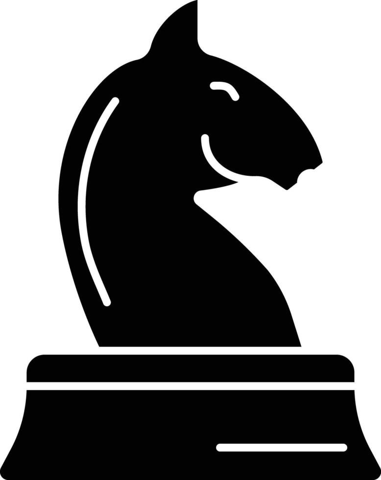 Horse chess solid glyph illustration vector