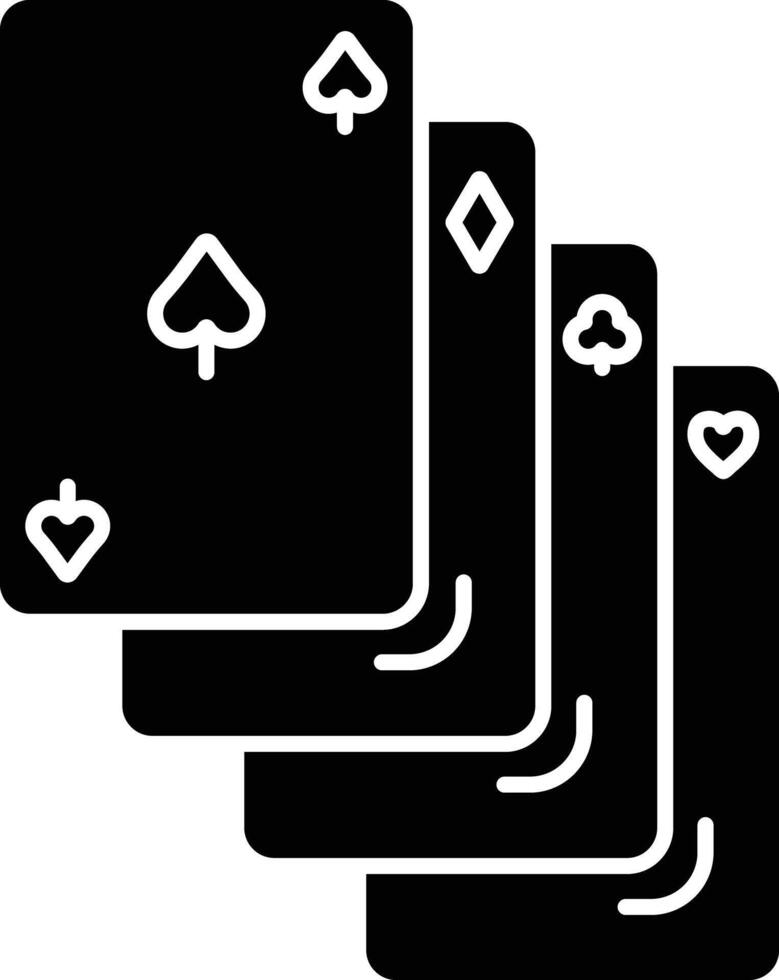 Card deck solid glyph illustration vector