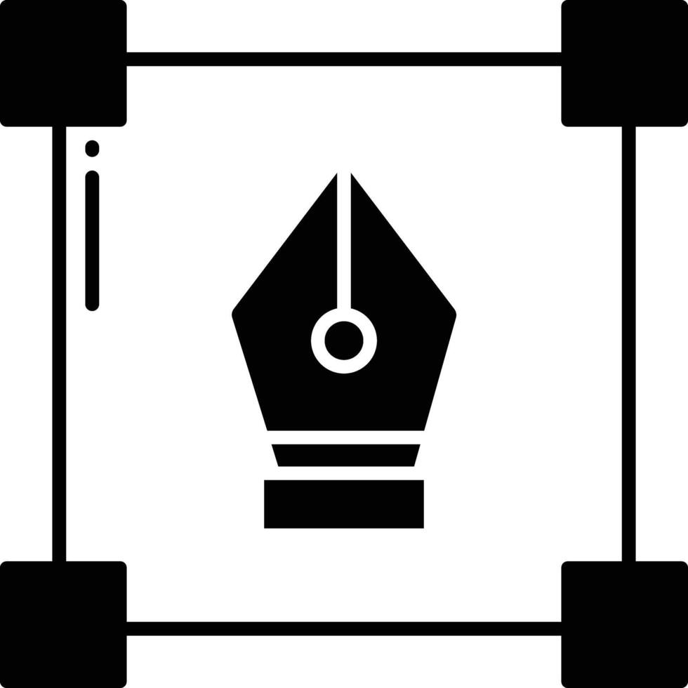 Pen solid glyph illustration vector