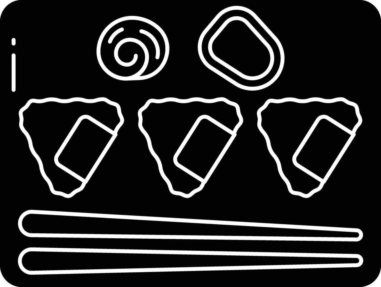 Onigiri rice ball solid glyph illustration vector