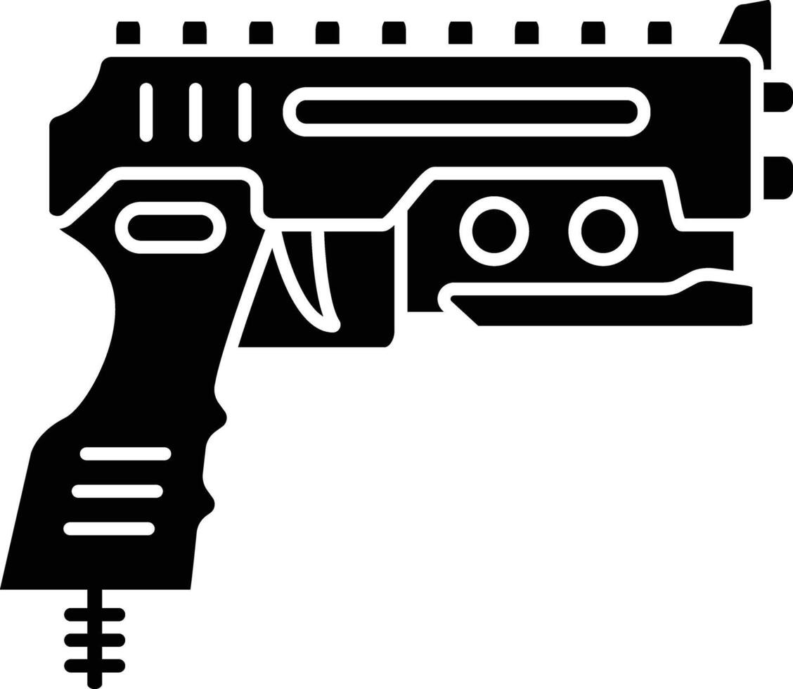 Gun solid glyph illustration vector