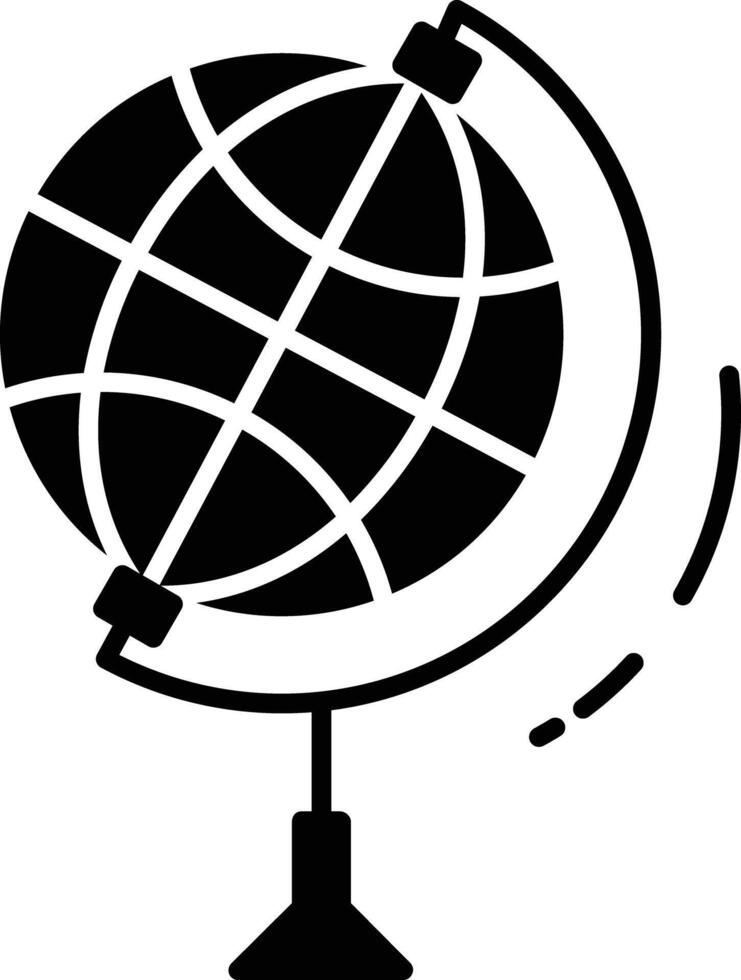 Globe solid glyph illustration vector