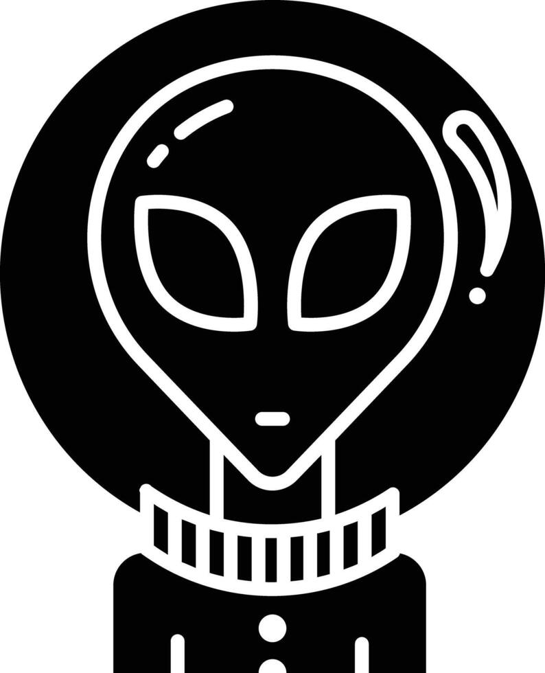 Alien solid glyph illustration vector