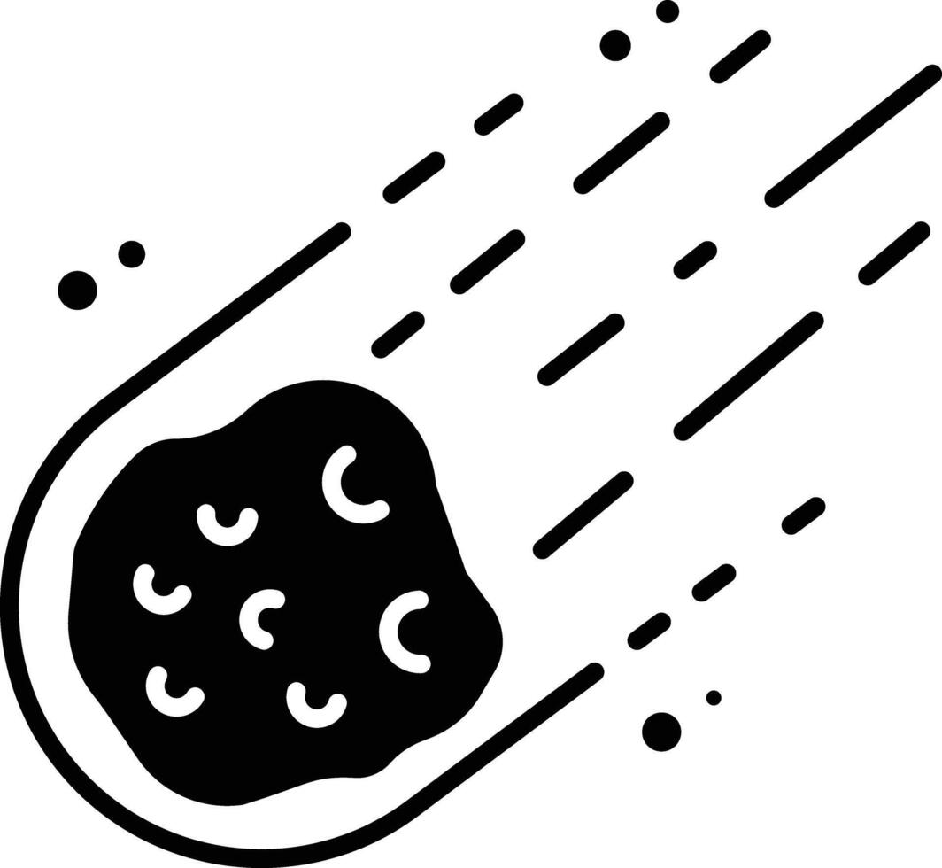 Asteroid rock solid glyph illustration vector