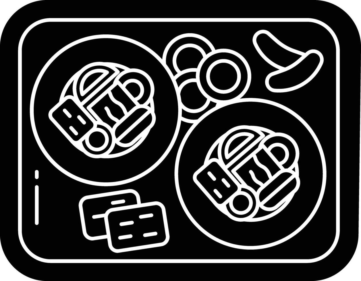 Veggie sushi solid glyph illustration vector