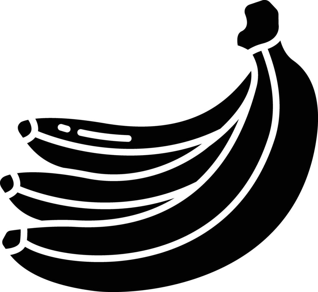 Banana solid glyph illustration vector
