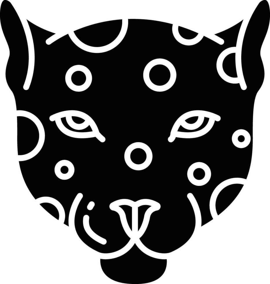 Leopard solid glyph illustration vector