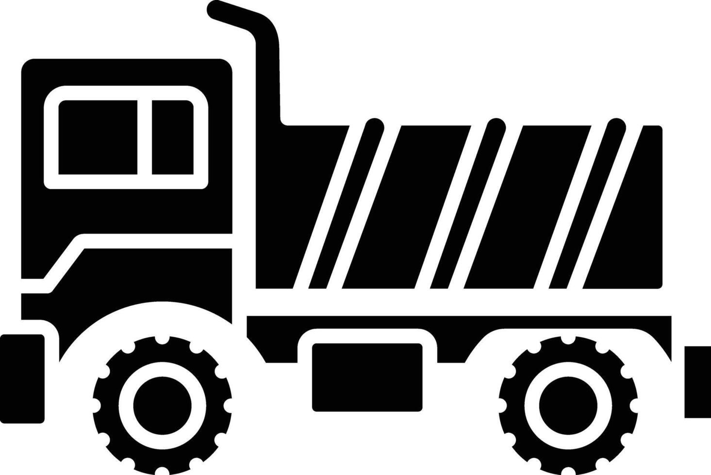 Loading truck solid glyph illustration vector