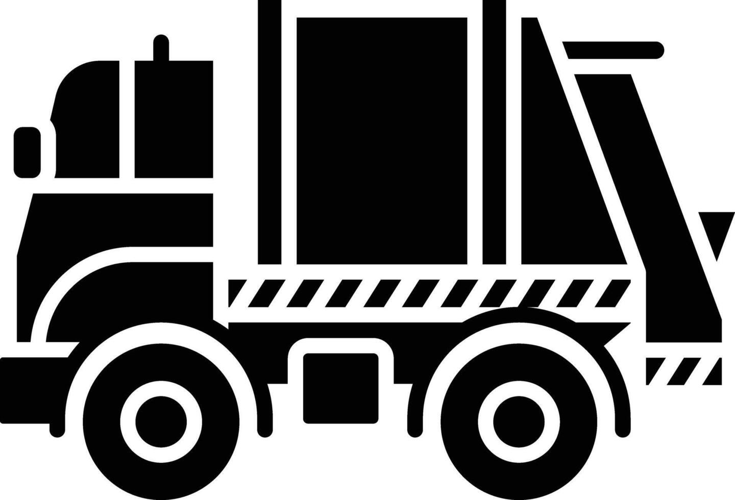 Garbage truck solid glyph illustration vector