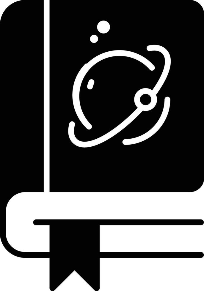 Planet Book solid glyph illustration vector
