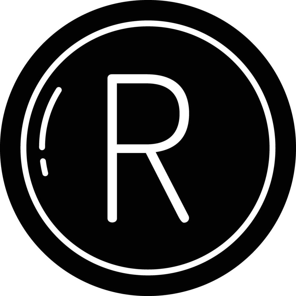 Rands Coin solid glyph illustration vector