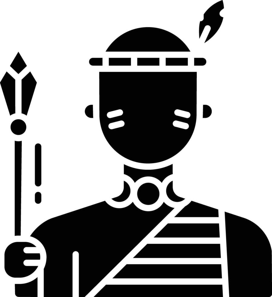 African Man solid glyph illustration vector