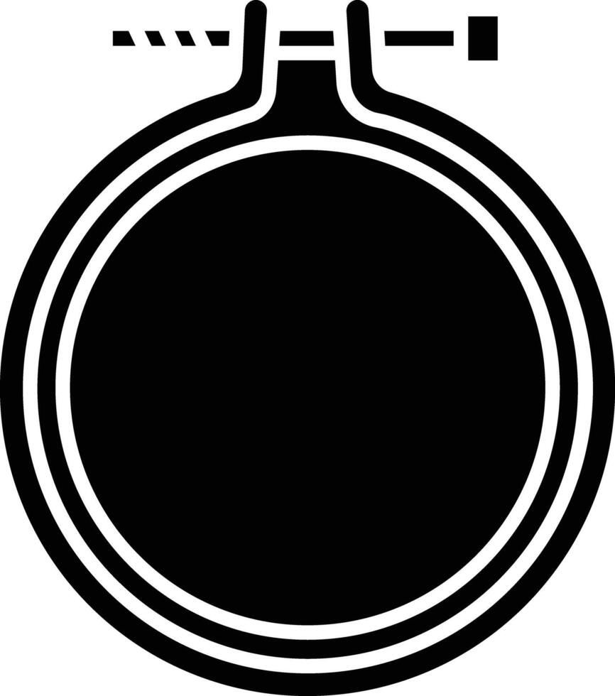 Embroidery hoop solid glyph illustration vector