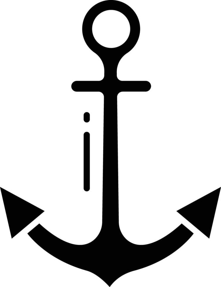 Anchor solid glyph illustration vector