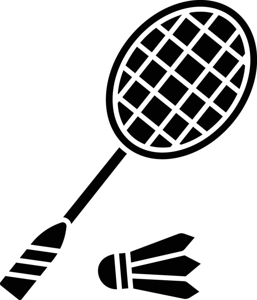 Badminton solid glyph illustration vector