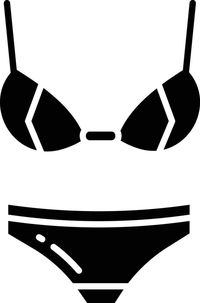 Bikini solid glyph illustration vector